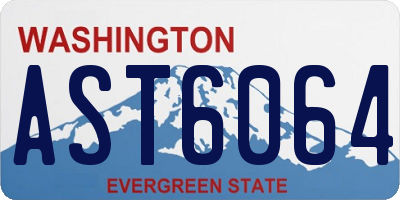 WA license plate AST6064