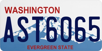 WA license plate AST6065