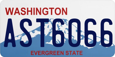 WA license plate AST6066