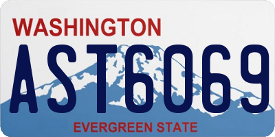 WA license plate AST6069