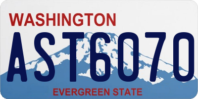 WA license plate AST6070