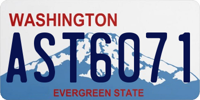 WA license plate AST6071