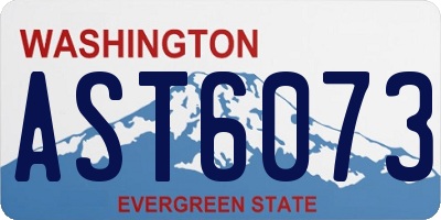 WA license plate AST6073