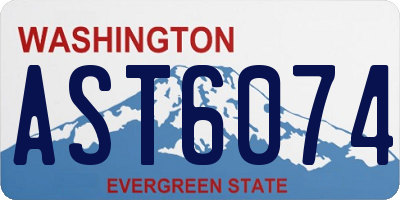 WA license plate AST6074