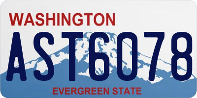 WA license plate AST6078
