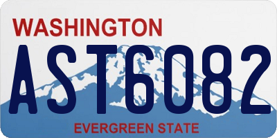 WA license plate AST6082