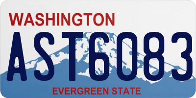 WA license plate AST6083