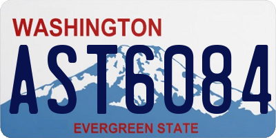 WA license plate AST6084