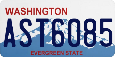 WA license plate AST6085