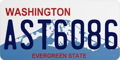 WA license plate AST6086