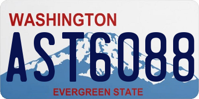 WA license plate AST6088