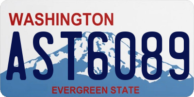 WA license plate AST6089