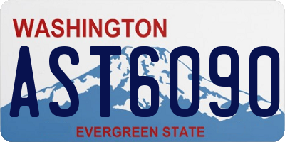 WA license plate AST6090