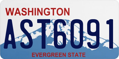 WA license plate AST6091