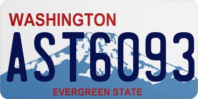 WA license plate AST6093
