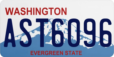 WA license plate AST6096