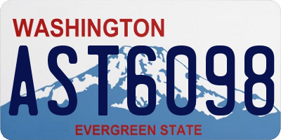 WA license plate AST6098