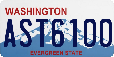 WA license plate AST6100