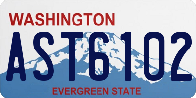 WA license plate AST6102