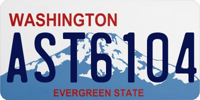 WA license plate AST6104