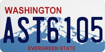 WA license plate AST6105