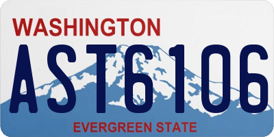 WA license plate AST6106