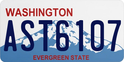 WA license plate AST6107