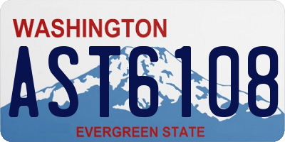 WA license plate AST6108