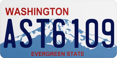 WA license plate AST6109