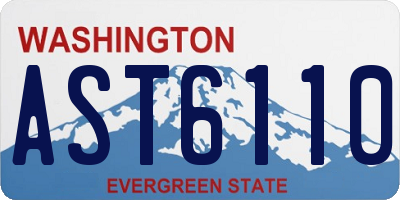 WA license plate AST6110