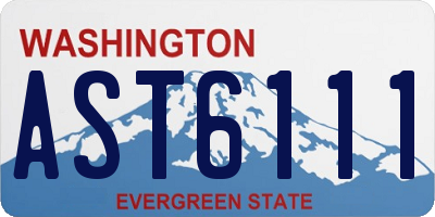 WA license plate AST6111