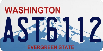 WA license plate AST6112