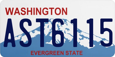 WA license plate AST6115