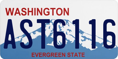 WA license plate AST6116