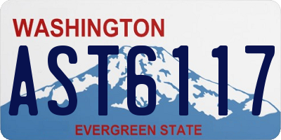 WA license plate AST6117