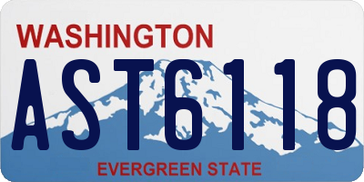 WA license plate AST6118