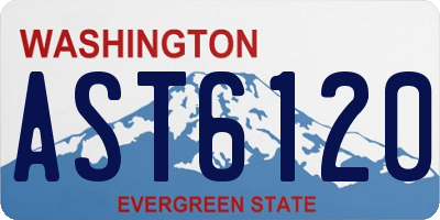 WA license plate AST6120