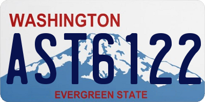WA license plate AST6122