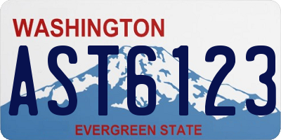 WA license plate AST6123