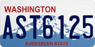 WA license plate AST6125