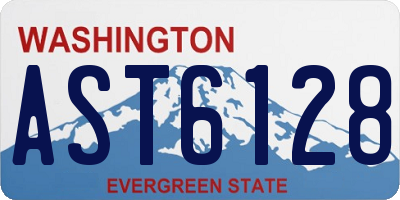 WA license plate AST6128