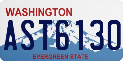 WA license plate AST6130