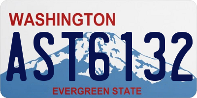 WA license plate AST6132