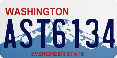 WA license plate AST6134