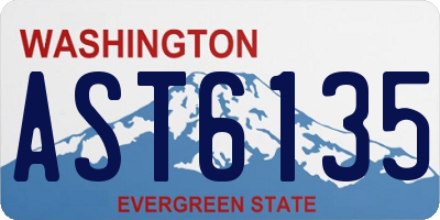 WA license plate AST6135