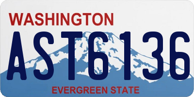 WA license plate AST6136