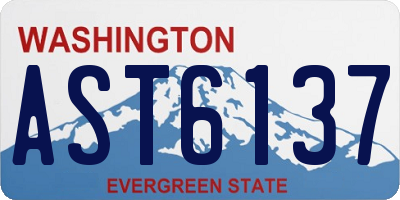 WA license plate AST6137