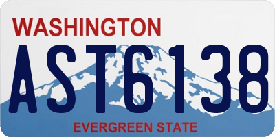 WA license plate AST6138