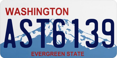 WA license plate AST6139