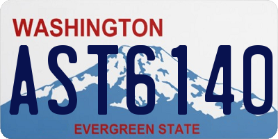 WA license plate AST6140